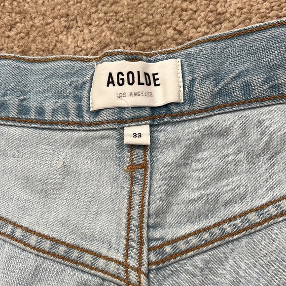 NWT Agolde Dagna High Rise Baggy Pleated Wide Leg Crop Pivot Wash Jeans Size 33 - Picture 8 of 11